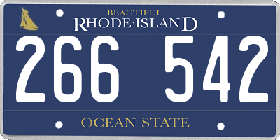 RI license plate 266542