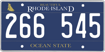 RI license plate 266545
