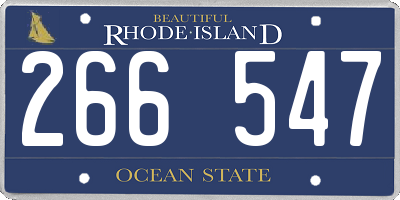 RI license plate 266547