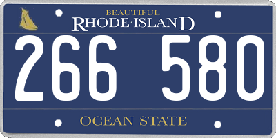 RI license plate 266580