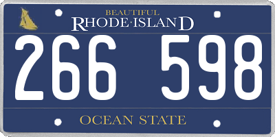 RI license plate 266598