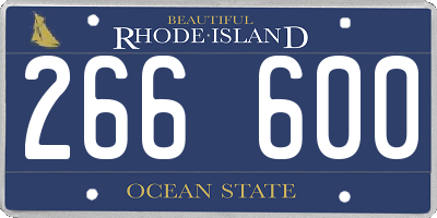 RI license plate 266600
