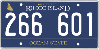 RI license plate 266601