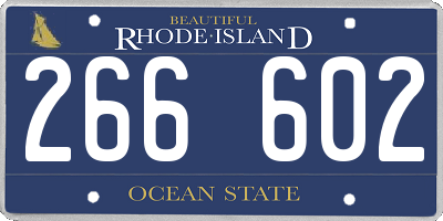 RI license plate 266602