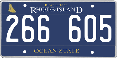 RI license plate 266605