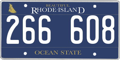 RI license plate 266608