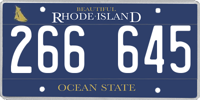 RI license plate 266645