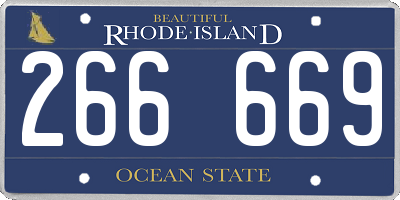 RI license plate 266669