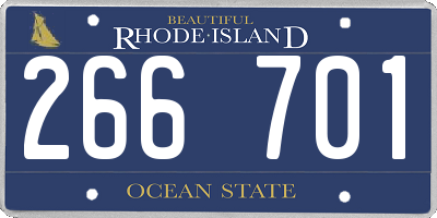 RI license plate 266701