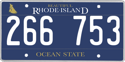 RI license plate 266753