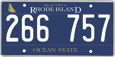 RI license plate 266757