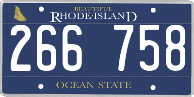 RI license plate 266758