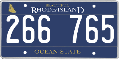 RI license plate 266765