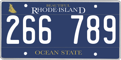 RI license plate 266789