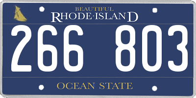 RI license plate 266803