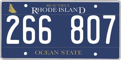 RI license plate 266807