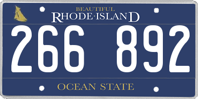 RI license plate 266892