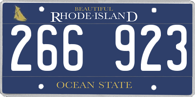 RI license plate 266923