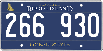 RI license plate 266930