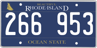 RI license plate 266953