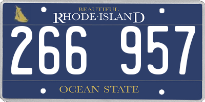RI license plate 266957