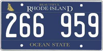 RI license plate 266959