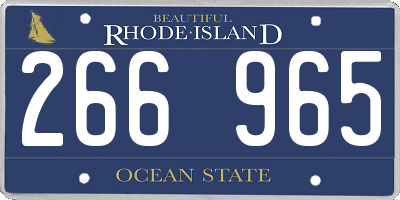 RI license plate 266965