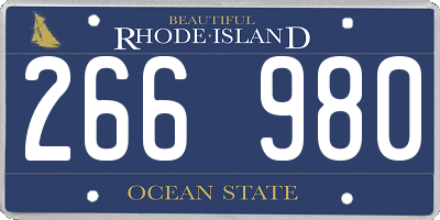 RI license plate 266980