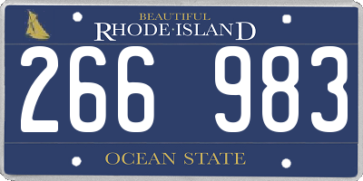 RI license plate 266983
