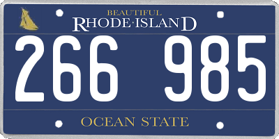 RI license plate 266985