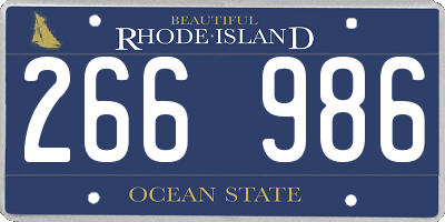 RI license plate 266986
