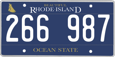 RI license plate 266987