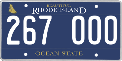 RI license plate 267000