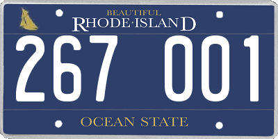 RI license plate 267001