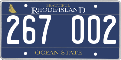 RI license plate 267002