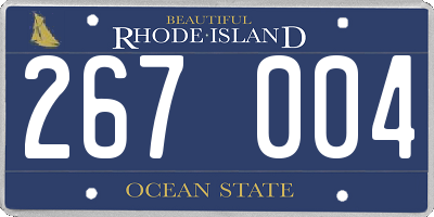 RI license plate 267004