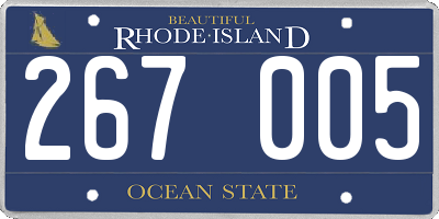 RI license plate 267005