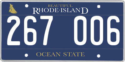 RI license plate 267006