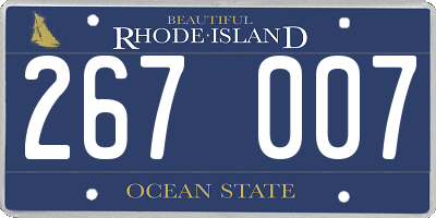 RI license plate 267007