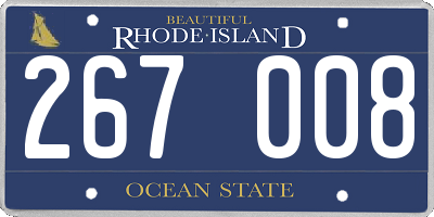 RI license plate 267008