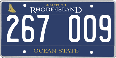RI license plate 267009