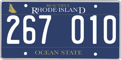 RI license plate 267010