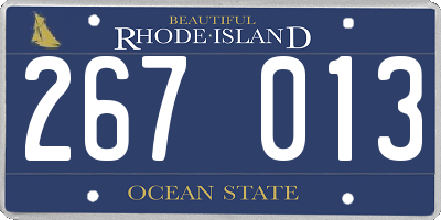 RI license plate 267013