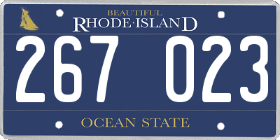 RI license plate 267023