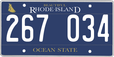RI license plate 267034