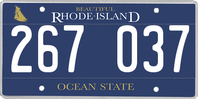 RI license plate 267037