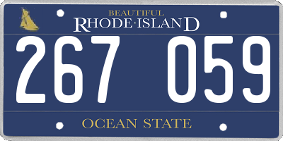 RI license plate 267059