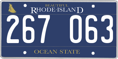 RI license plate 267063
