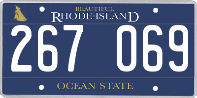 RI license plate 267069
