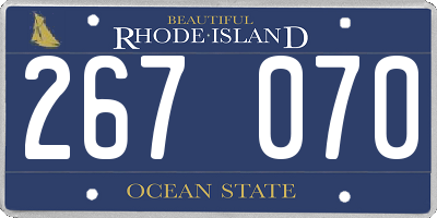 RI license plate 267070